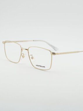 Montblanc MB0308O 001 Eyeglasses Gold 54mm Square Frame